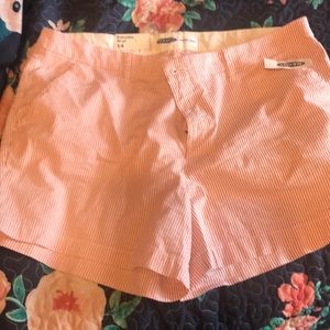 Red and white stripedshorts